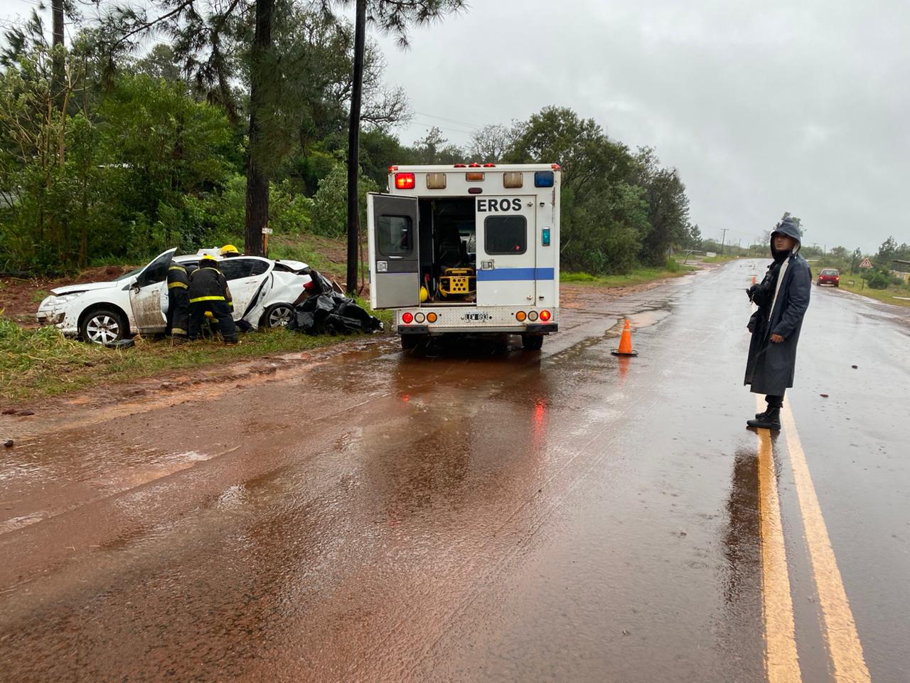 Grave accidente deja heridos en el km 37 de la ruta provincial 13