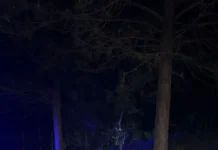 Despiste y vuelco sin lesionados en zona urbana de Dos de Mayo